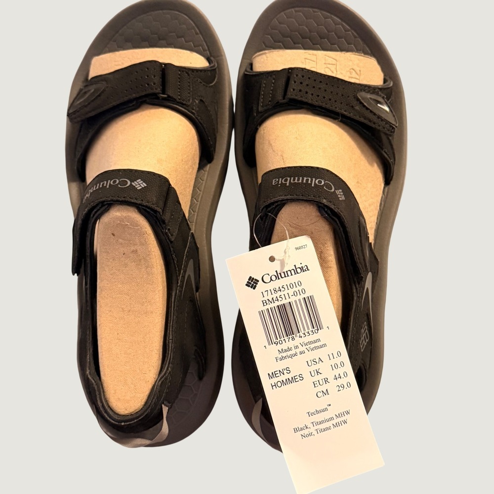 NWT Columbia Techsun Mens Sandals Black Titanium BM4511010 Adjustable Straps  11 - Picture 4 of 8